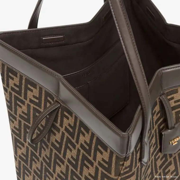 Affordable Origami Fendi In Bag Fabric Brown Motif Large FF 0527